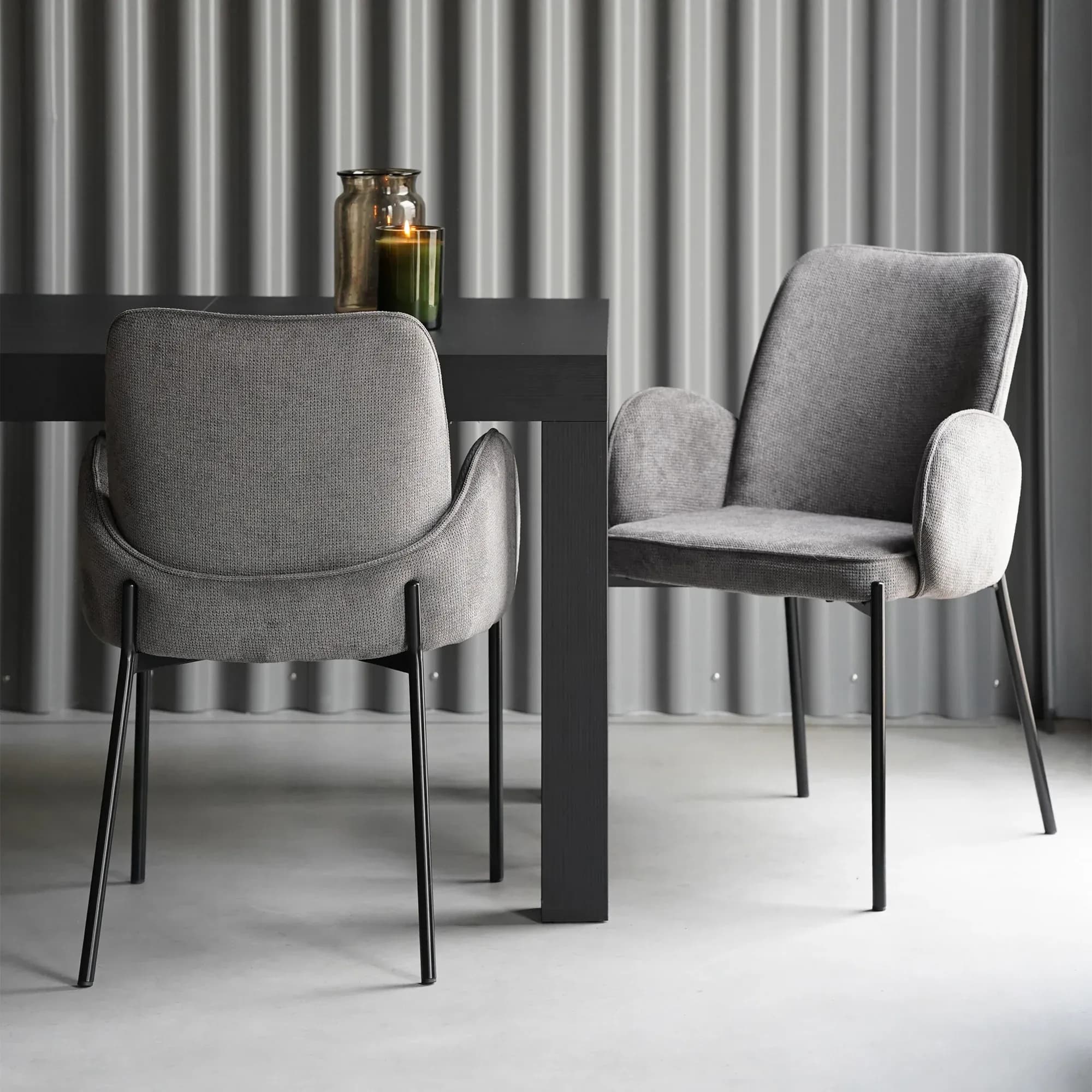 Chaises Agata, anthracite, lot de deux, 213,86€