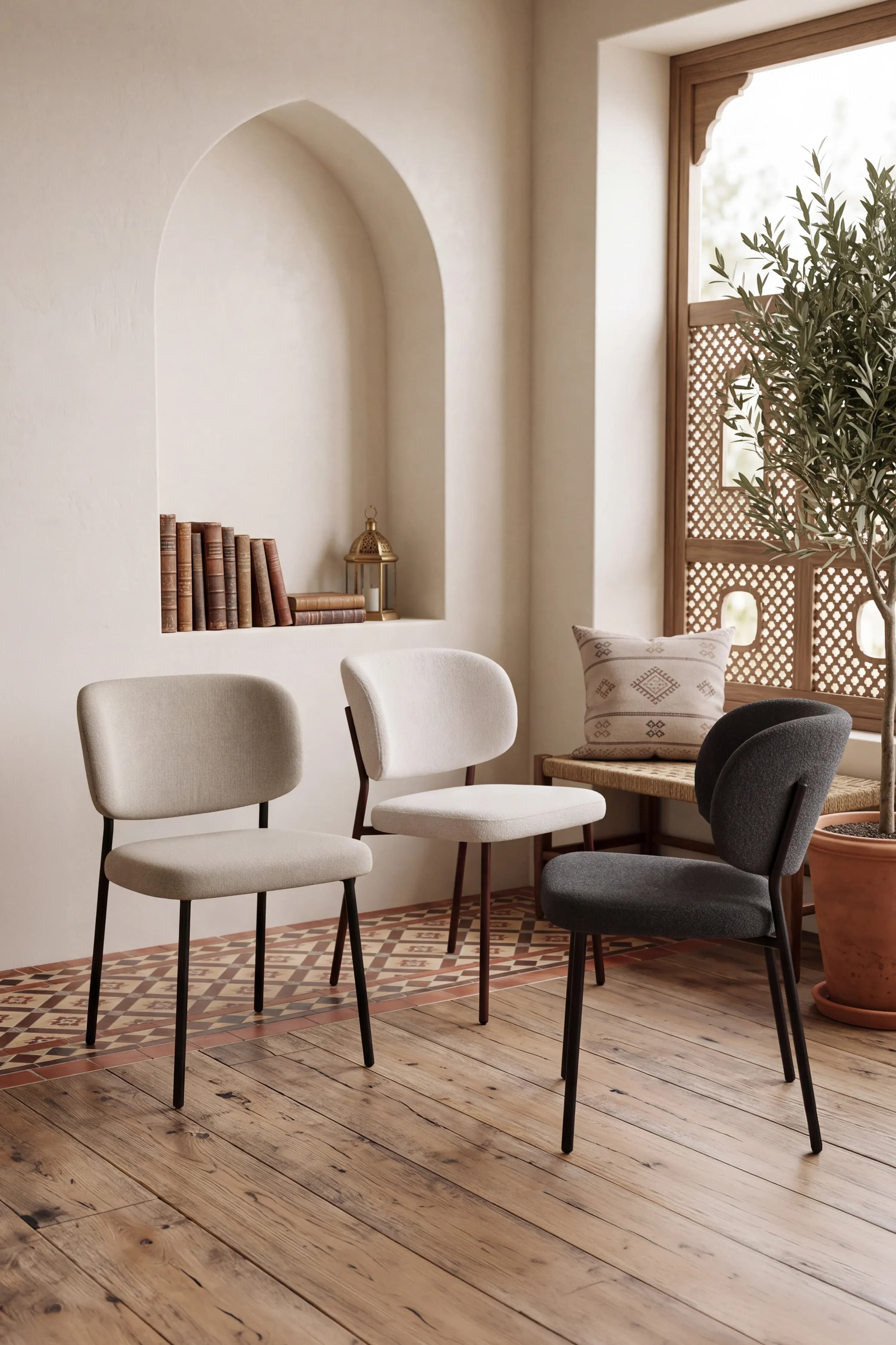Chaises Silvia, beige, lot de deux, 170,00€