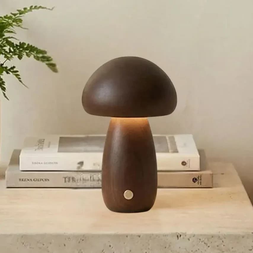 Lampe champignon Petite Tactile Bois, 24,99 €